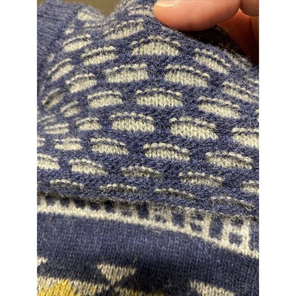 Lorenzo Magni Woman M Wool Blend Blue Pullover Knit Sweater Italy Textured - Picture 7 of 8